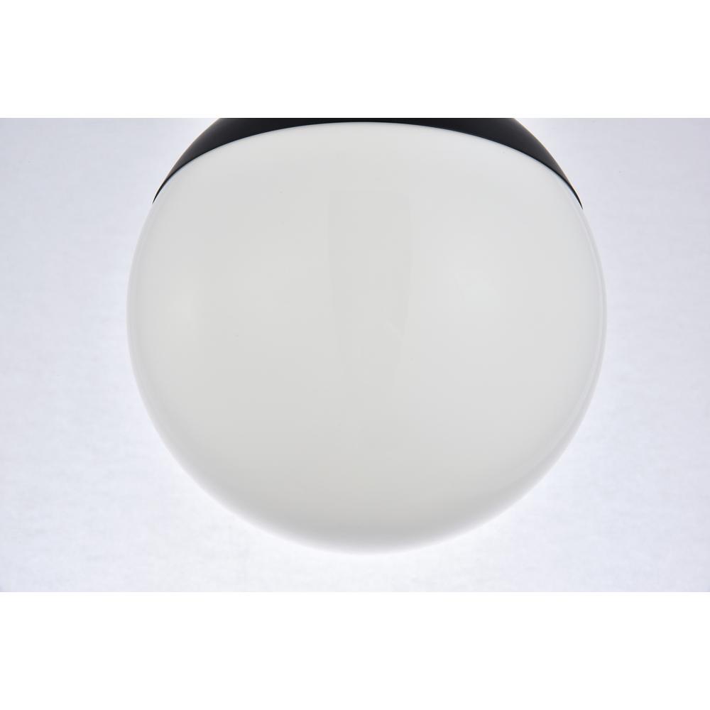 Alt View 2. Living District - Eclipse 1 Light Black Flush Mount With Frosted White Glass - Black And Frosted White.