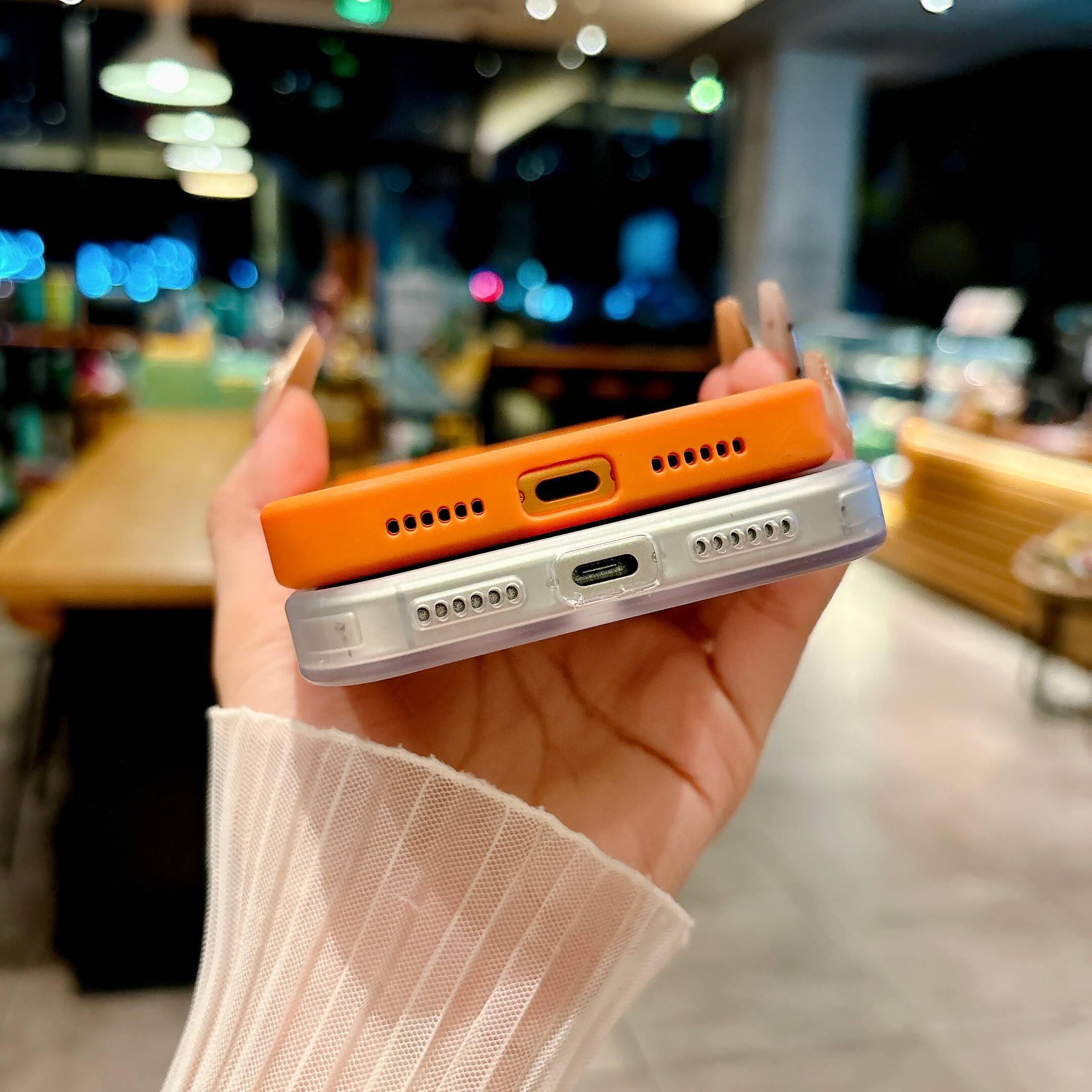 Alt View 2. UUCOVER - For Apple iPhone 17 Pro Max Magnetic Case with Built-in Camera Lens Protector Cover, Compatible with MagSafe Matte Cover - Orange.