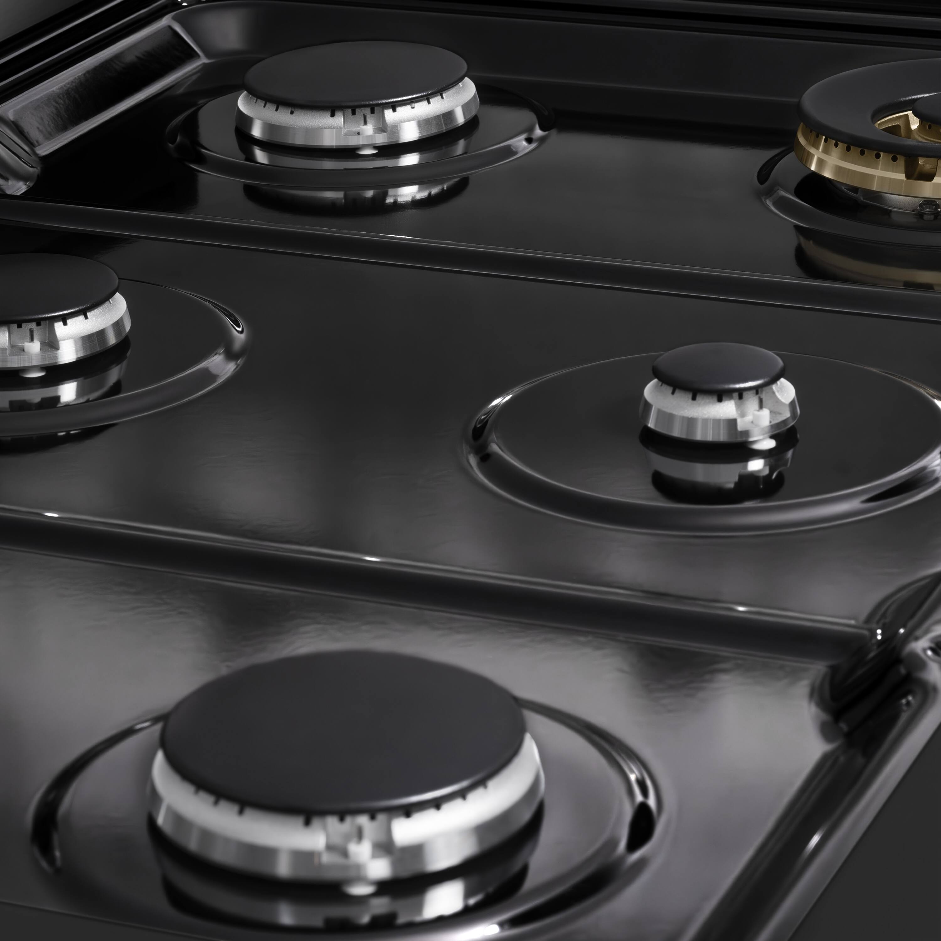 Alt View 13. ZLINE - 36 in. 5.2 cu. ft. Marino Dual Fuel Freestanding Range with 6 Gas Burners and Convection Oven in Black Stainless Steel - Black Stainless Steel.