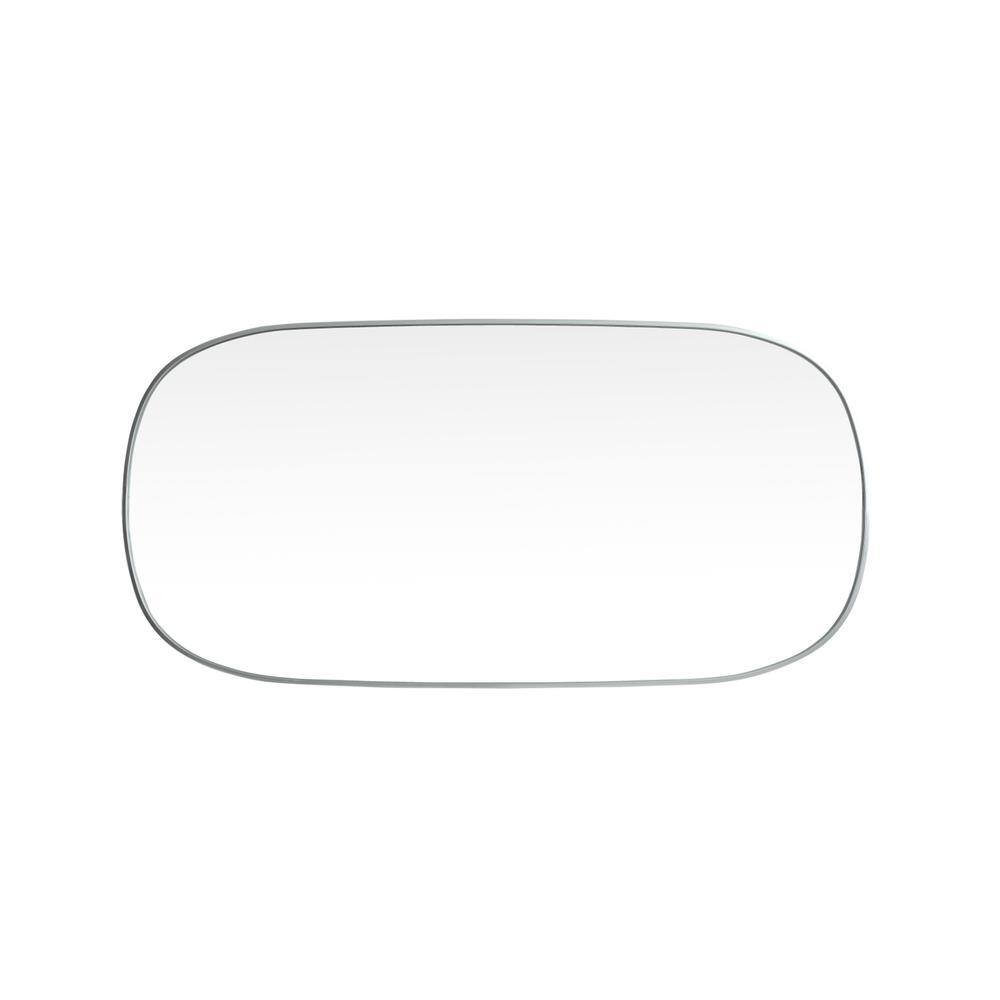 Back. Elegant Decor - Metal Frame Oval Mirror 30x60 Inch in Silver - Silver.