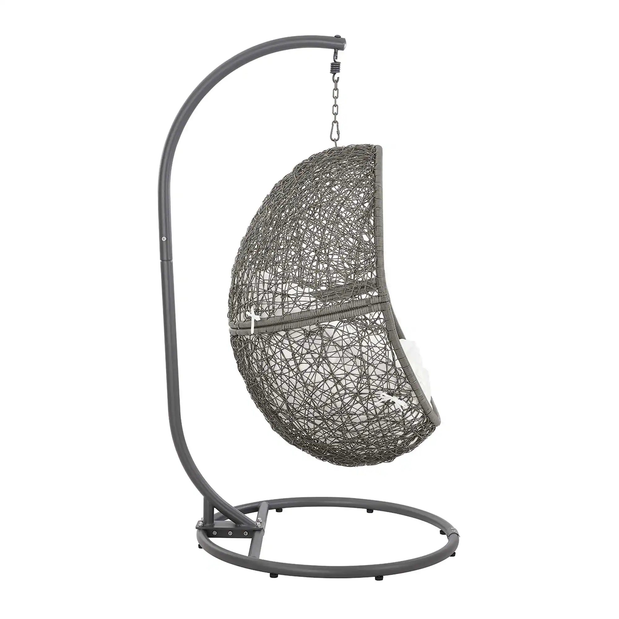 Alt View 3. Modway - Encase Outdoor Patio Rattan Swing Chair by Modway - Gray White.