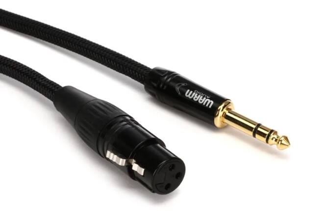 Angle. Warm Audio - 3 FT Premier Series XLR-Female to TRS-Male Cable, Star-Quad Wiring for Great RFI Rejection, For Studio Interconnections.