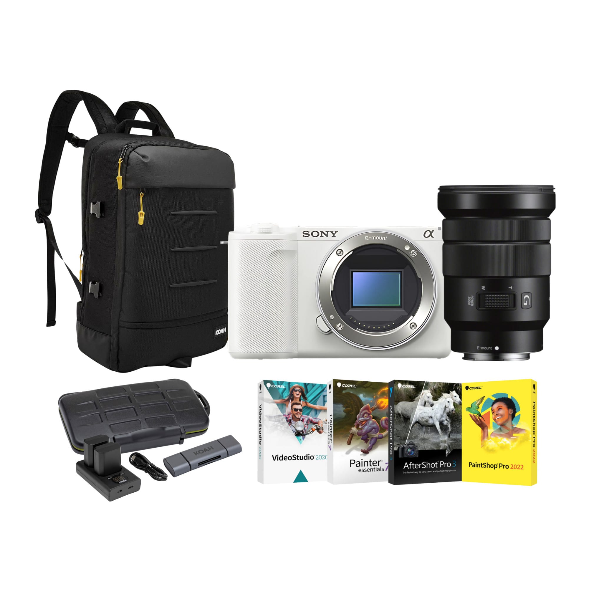 Sony - ZV-E10 II Mirrorless Camera (White) with 18-105mm f/4 G OSS Lens Bundle