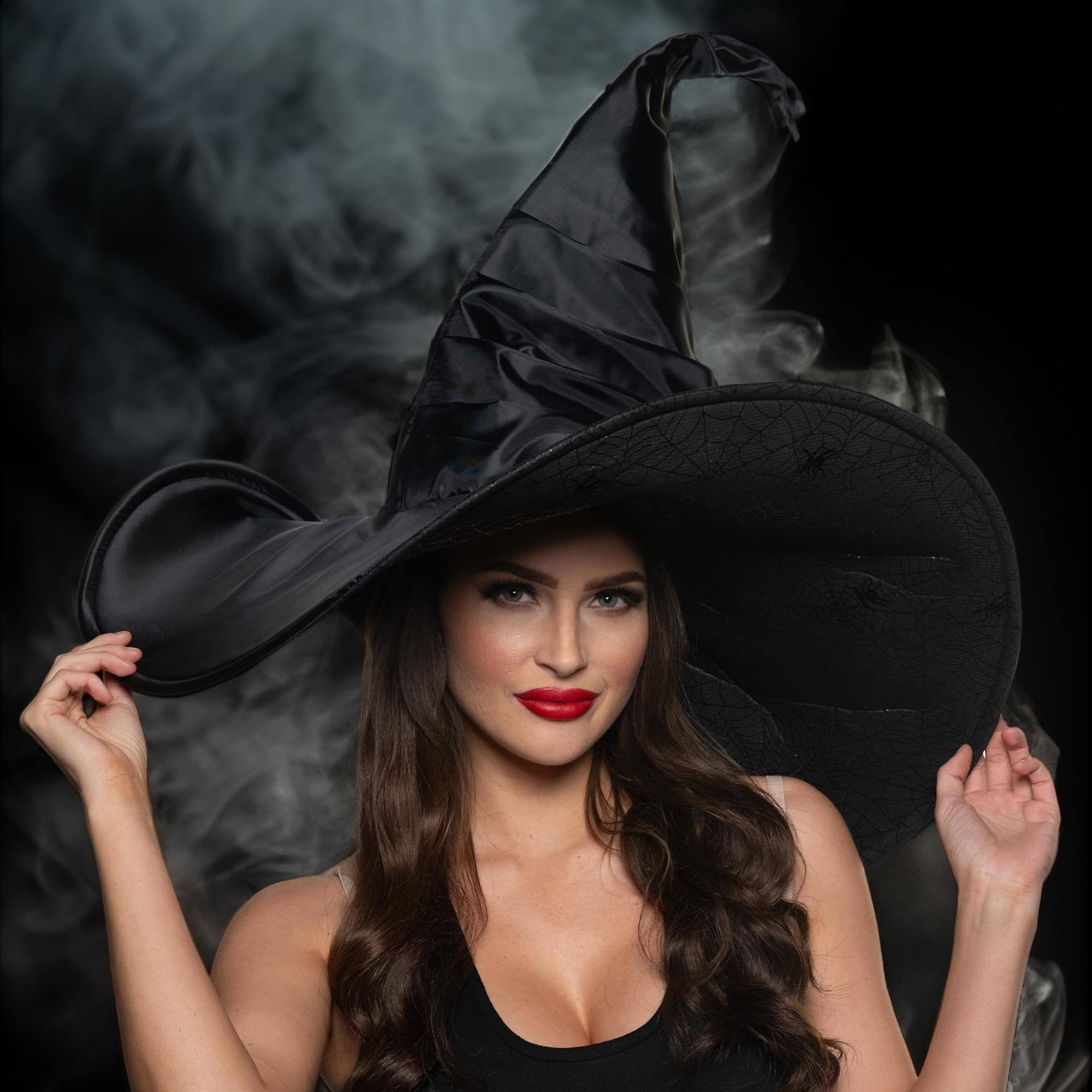 Alt View 1. Underwraps - Jumbo Black Witch Hat Adult Costume Accessory - Black.