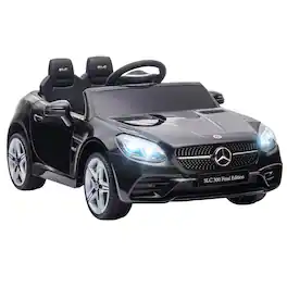 Ropilly - Mercedes SLC 300 Ride On Car 12V Kids Electric Car with Remote Black