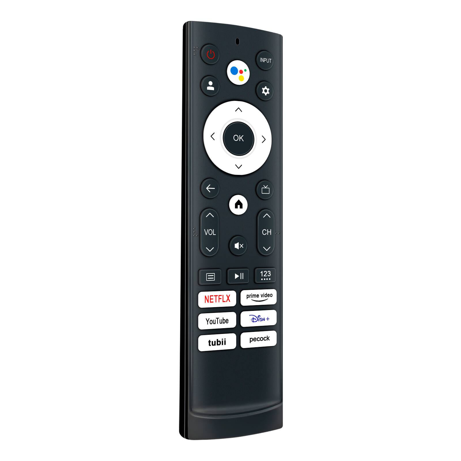 INPUT OK VOL CH x Il 123 NETFLIX prime video YouTube DisN+ tubi pecock