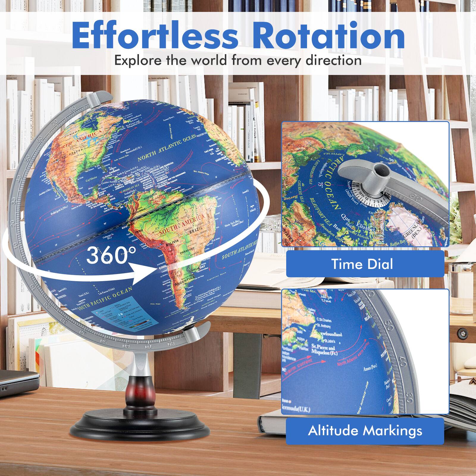 Effortless Rotation  
Explore the world from every direction

360°

Time Dial

Altitude Markings