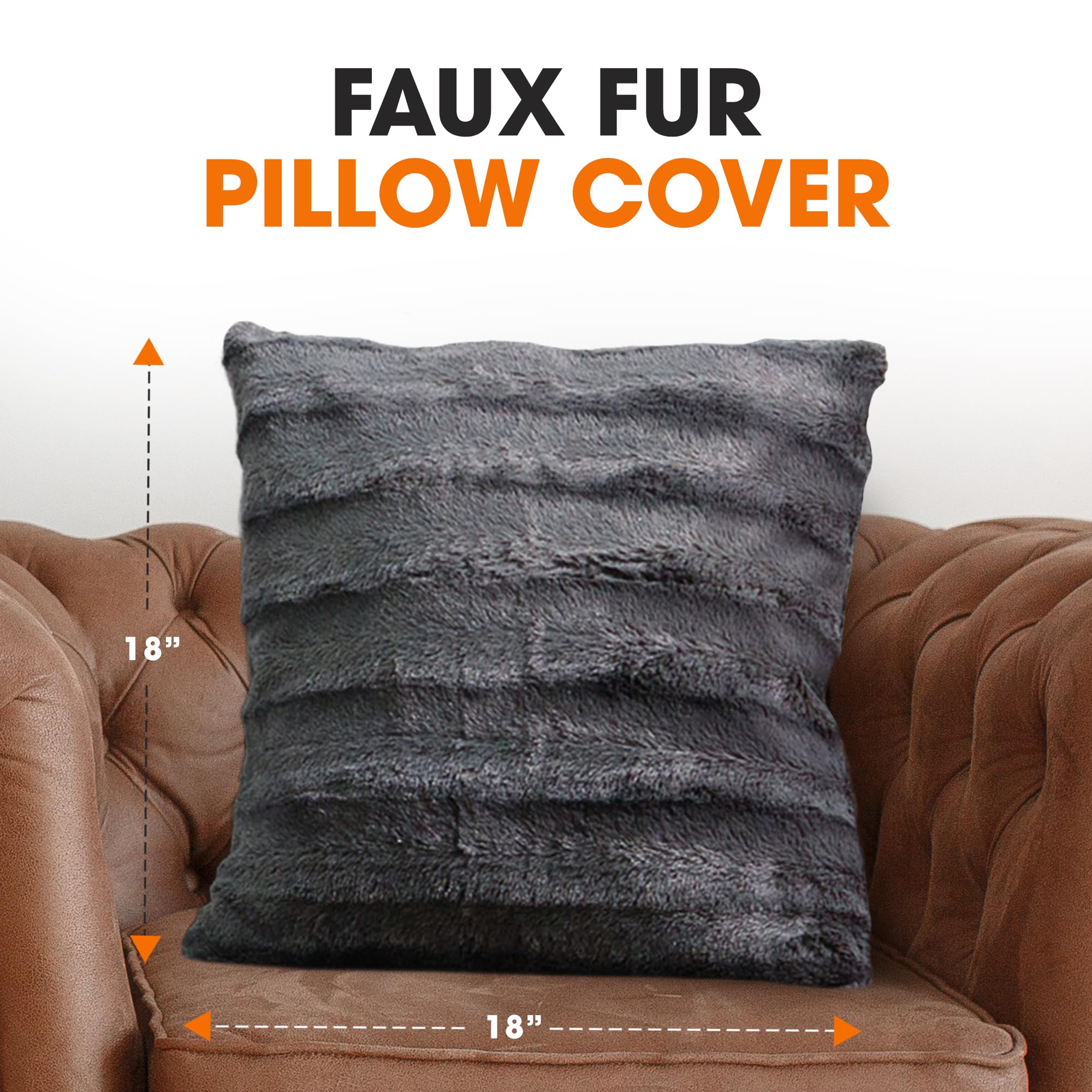 FAUX FUR PILLOW COVER  
18"  
18"