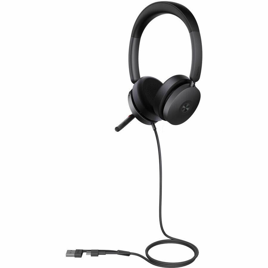 Alt View 1. Yealink - Yealink UH48 Headset - Microsoft Teams Certification - Stereo - USB Type A, USB Type C - Wired - 20 Hz to 20 kHz - Black.