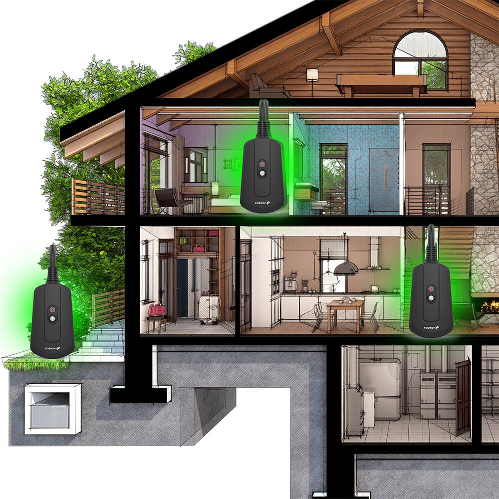 Alt View 7. Fosmon - 3x Wireless Outlet Receivers and 1x Remote Control, [UL Listed] Weatherproof Electrical Outlet Remote - Black.