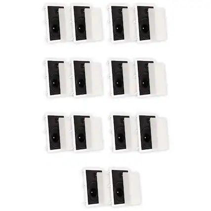 Front. Theater Solutions by Goldwood - TS80W Flush Mount In Wall Speakers with 8" Woofers Home Theater 7 Pair Pack - Paintable White.