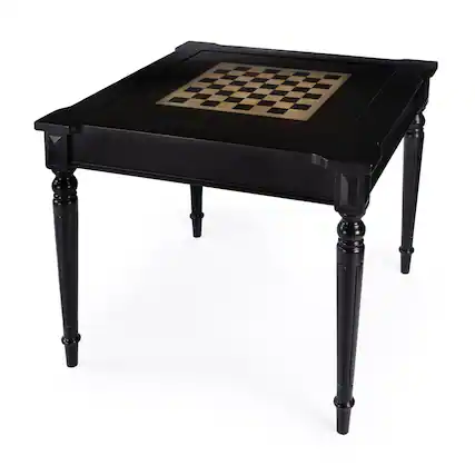 Front. Butler Specialty - Vincent 36 in. W Square Wood Multi-Game Card Table with Reversible Top - Black.