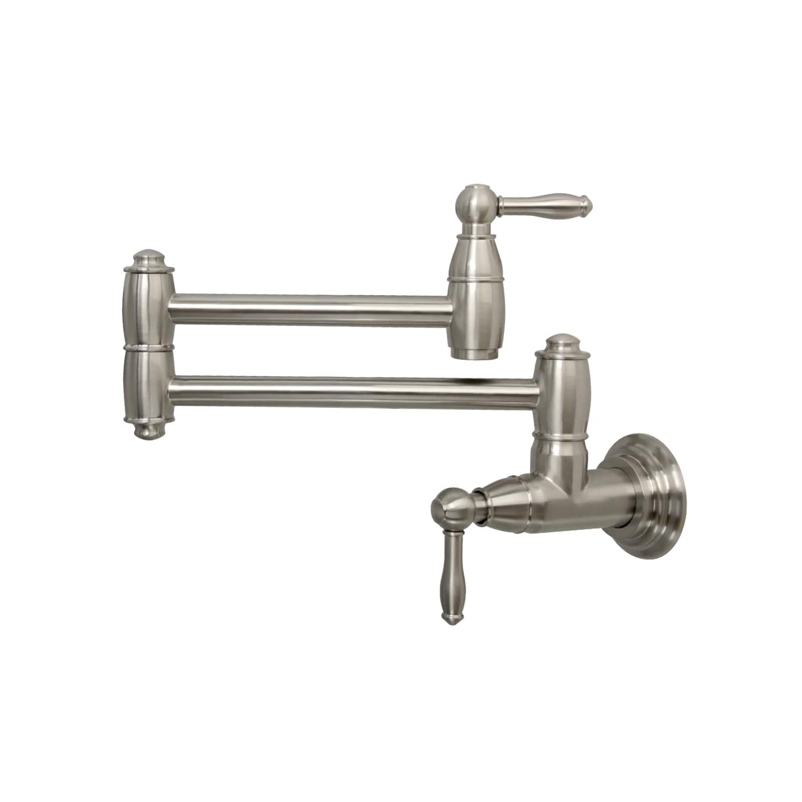 Solid Brass Wall-Mounted Pot Filler Kitchen Faucet with Dual Joint Swing Arms for Stovetop