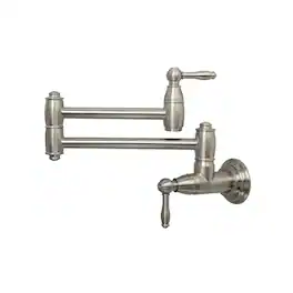 Solid Brass Wall-Mounted Pot Filler Kitchen Faucet with Dual Joint Swing Arms for Stovetop