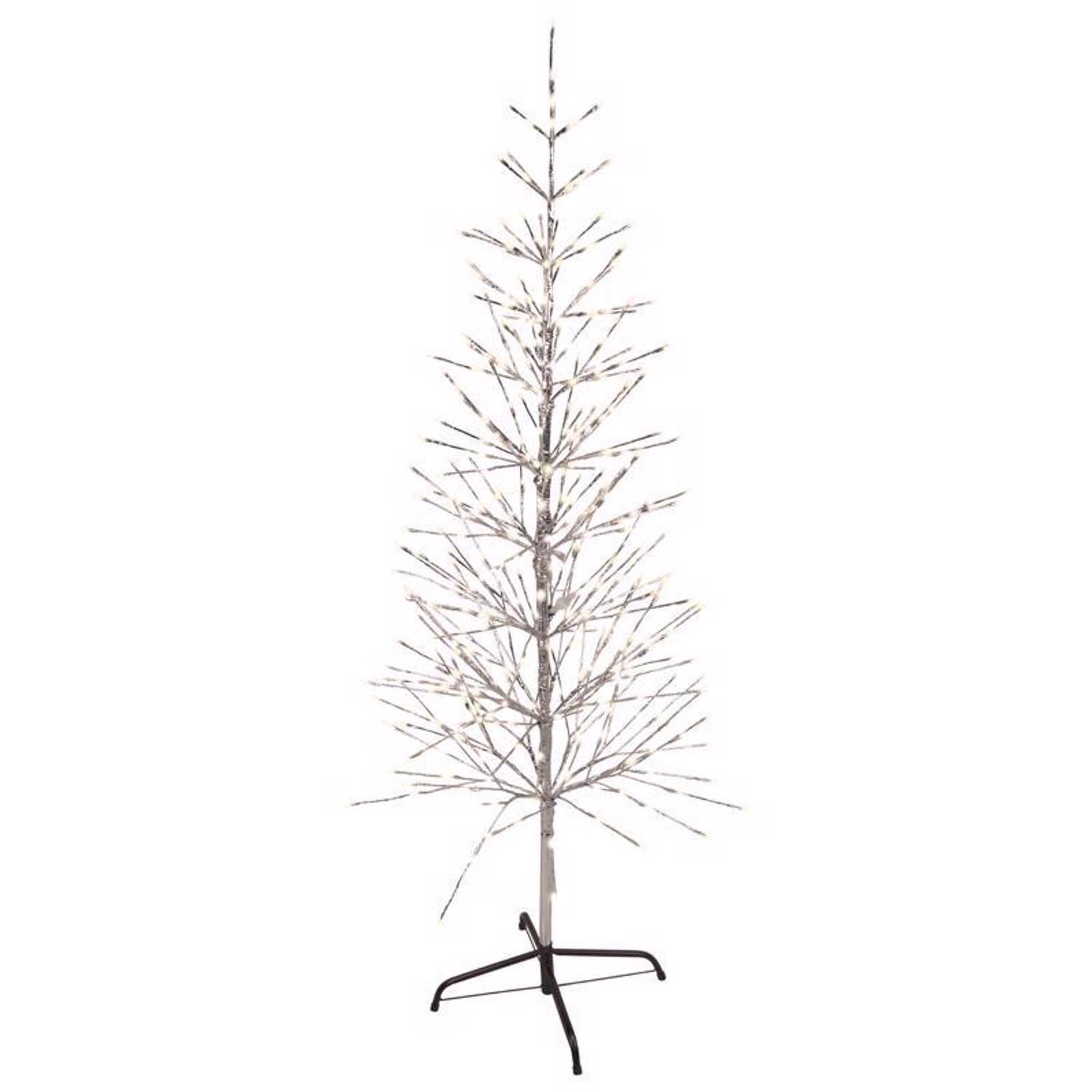Celebrations Platinum LED Multi Twig Tree 5 ft. Yard Decor Multicolored ...