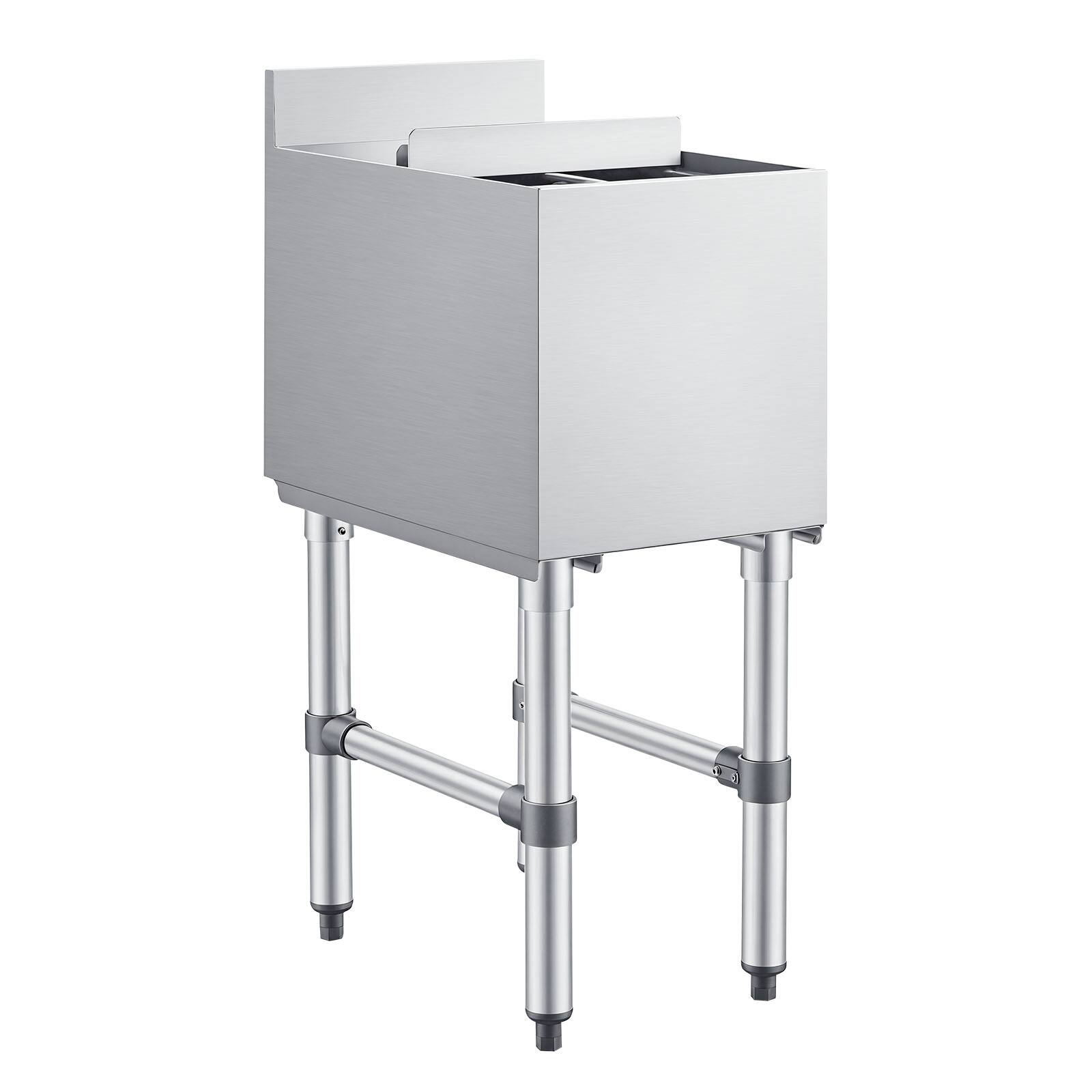Alt View 5. VEVOR - Commercial Ice Bin, 29.6 Qt Max Capacity, 12 x 19 x 33 Inch Stainless Steel Ice Chest with Sliding Lid and Bottle - Silver.