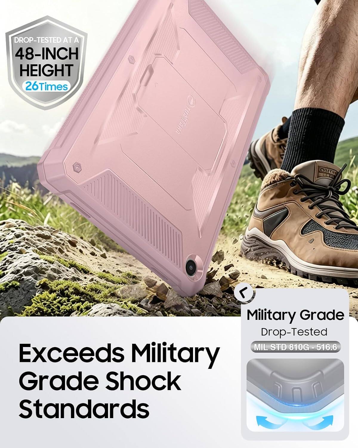 DROP-TESTED AT A 48-INCH HEIGHT 26 Times

TUA TUATIARA

Military Grade Drop-Tested MIL STD 810G - 516.6

Exceeds Military Grade Shock Standards