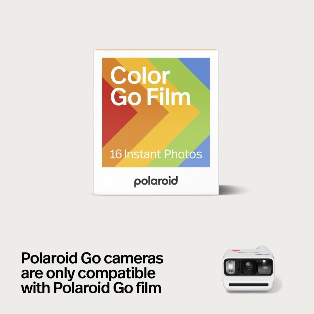 Color Go Film  
16 Instant Photos  
polaroid  

Polaroid Go cameras are only compatible with Polaroid Go film