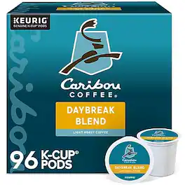 Caribou Coffee - Daybreak Morning Blend Coffee Keurig K-Cup Pods, Light Roast, 96/Carton