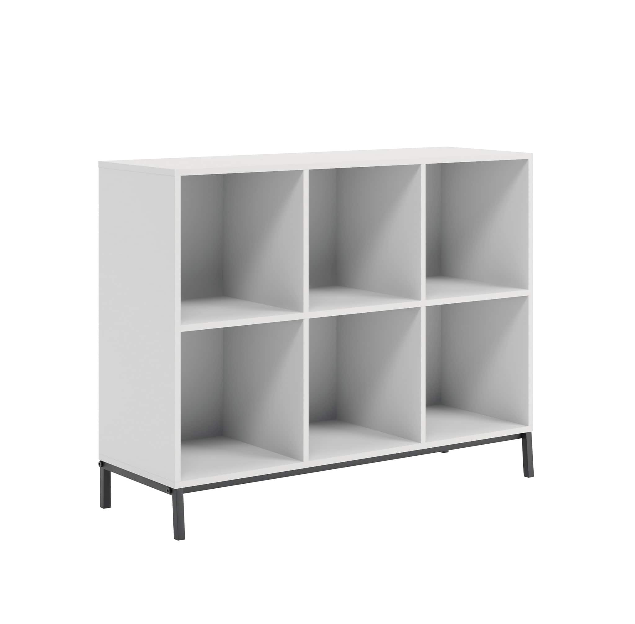Sauder - North Avenue Organize 2 Shelf-6 Cubby Bookshelf - White Finish - Front_Zoom