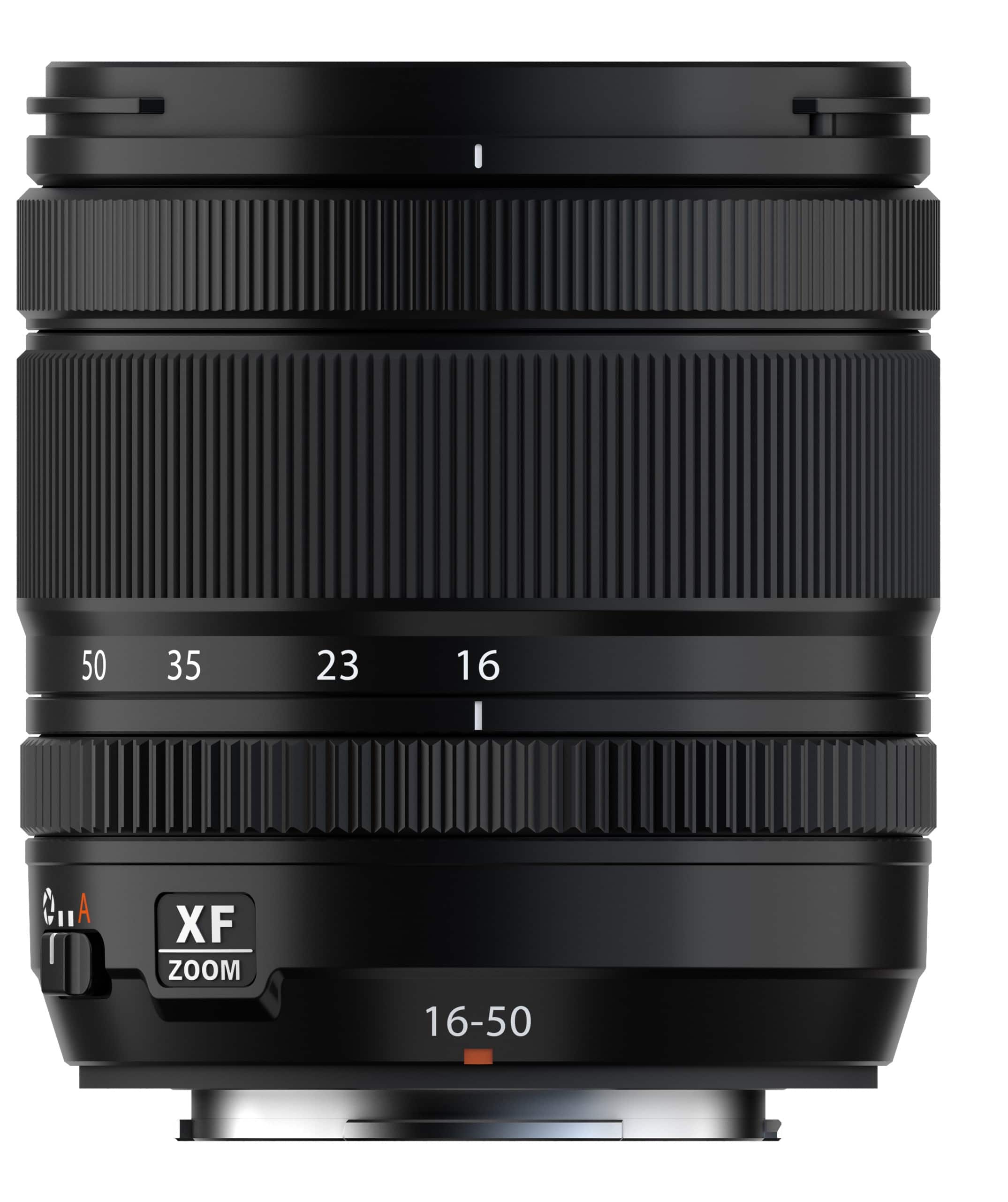 The image features a close-up of a zoom lens, which is a type of camera lens designed to provide a wide range of focal lengths. The lens is black and has a white background, allowing the viewer to focus on the lens itself. The lens is a zoom lens, which means it can adjust its focal length to capture different perspectives and distances.
