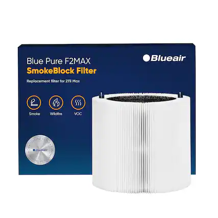 Blue Pure F2MAX SmokeBlock Filter Blueair Replacement filter for 211i Max Smoke Wildfire VOC GENUINE FILTER FOR Blueair OPTIMAL CERFORMANCE