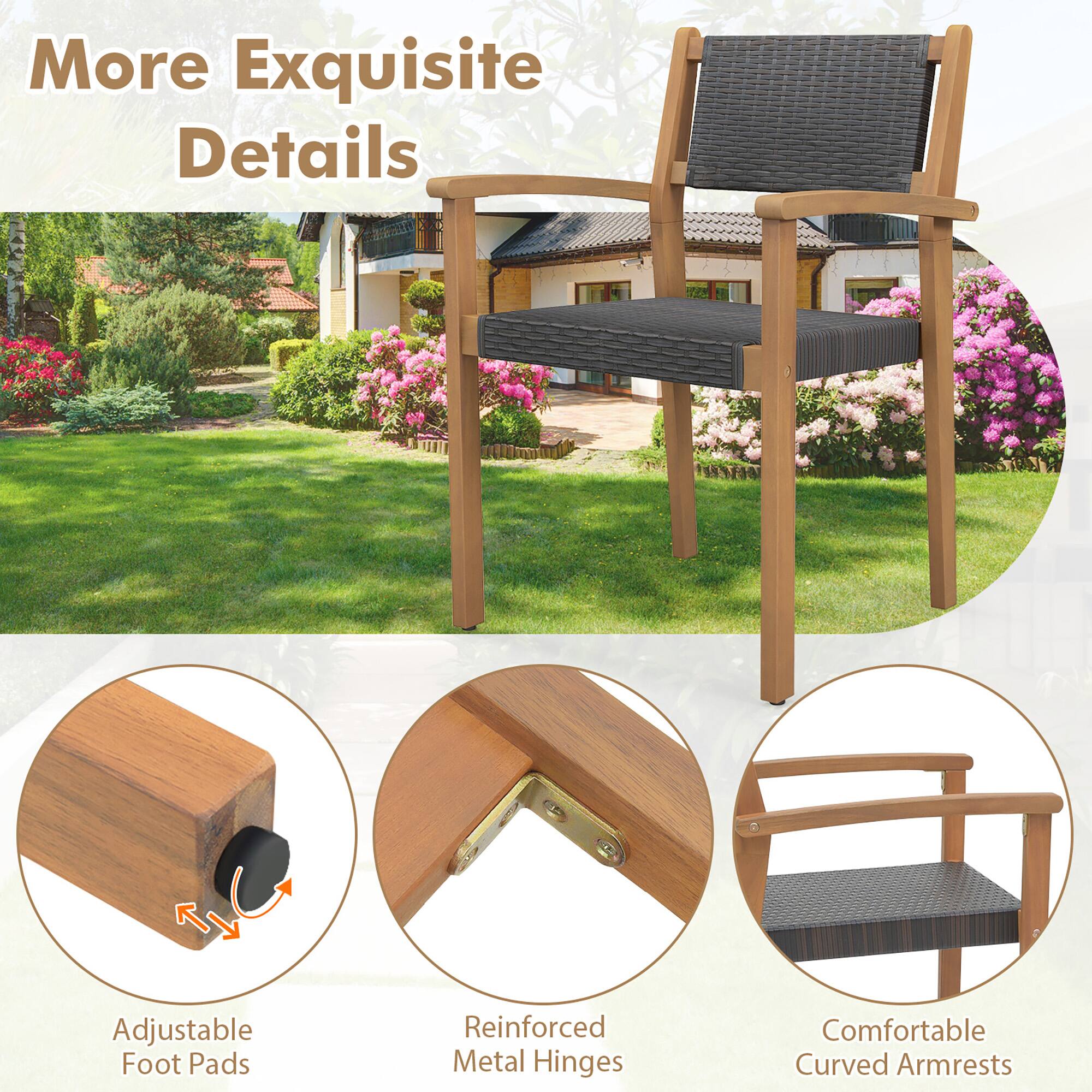 More Exquisite Details

- Adjustable Foot Pads
- Reinforced Metal Hinges
- Comfortable Curved Armrests