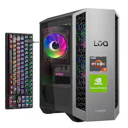 Lenovo - LOQ Gaming Desktop - AMD Ryzen 7 8745HX - NVIDIA GeForce RTX 5060 Ti - 64GB RAM - 2TB SSD - Thunderobot RGB Keyboard - Silver