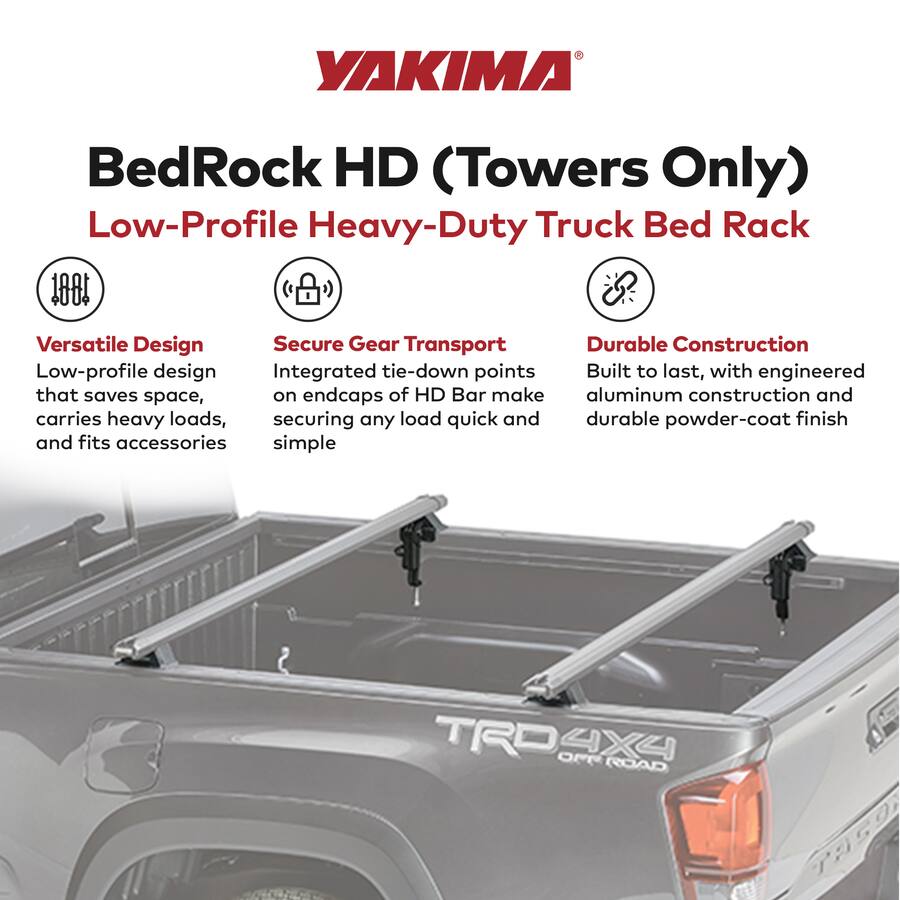 Turck Bad Rack Yakima BedRock HD Low Profile Truck Bed Rack Towers for HD Bar Crossbar ...