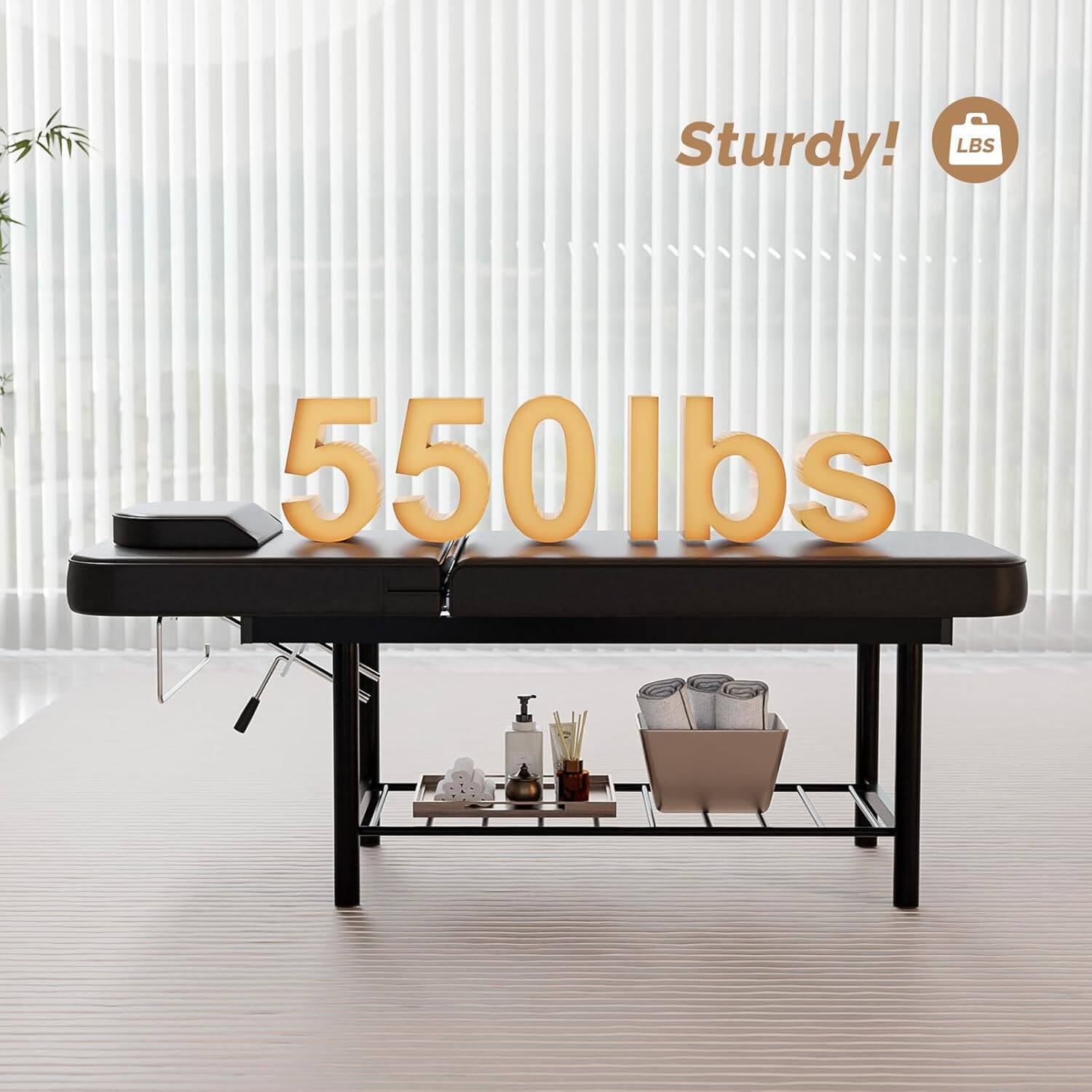 Sturdy!  
LBS 550lbs