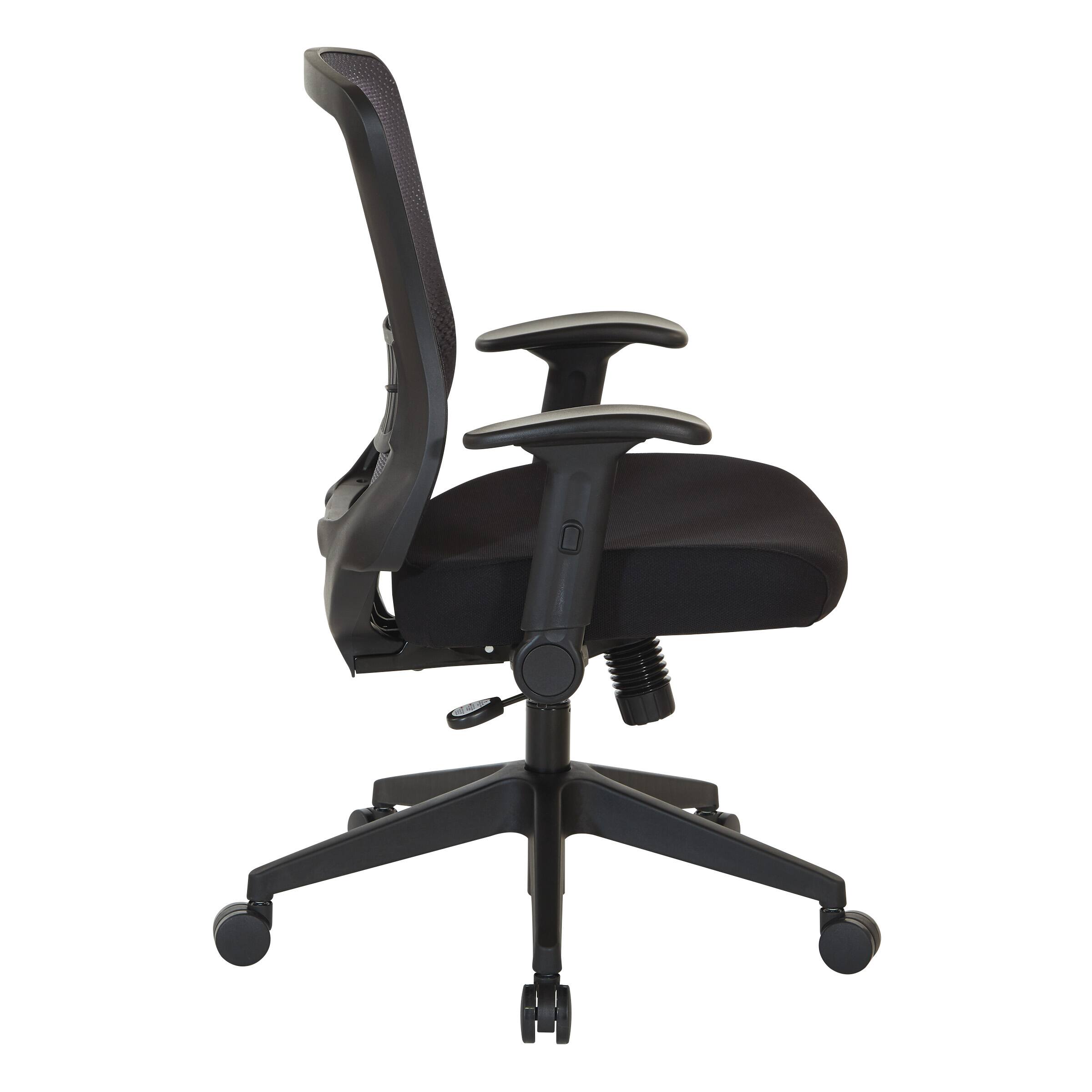 Left. Office Star Products - Dark Air Grid Back Managers Chair - Black.