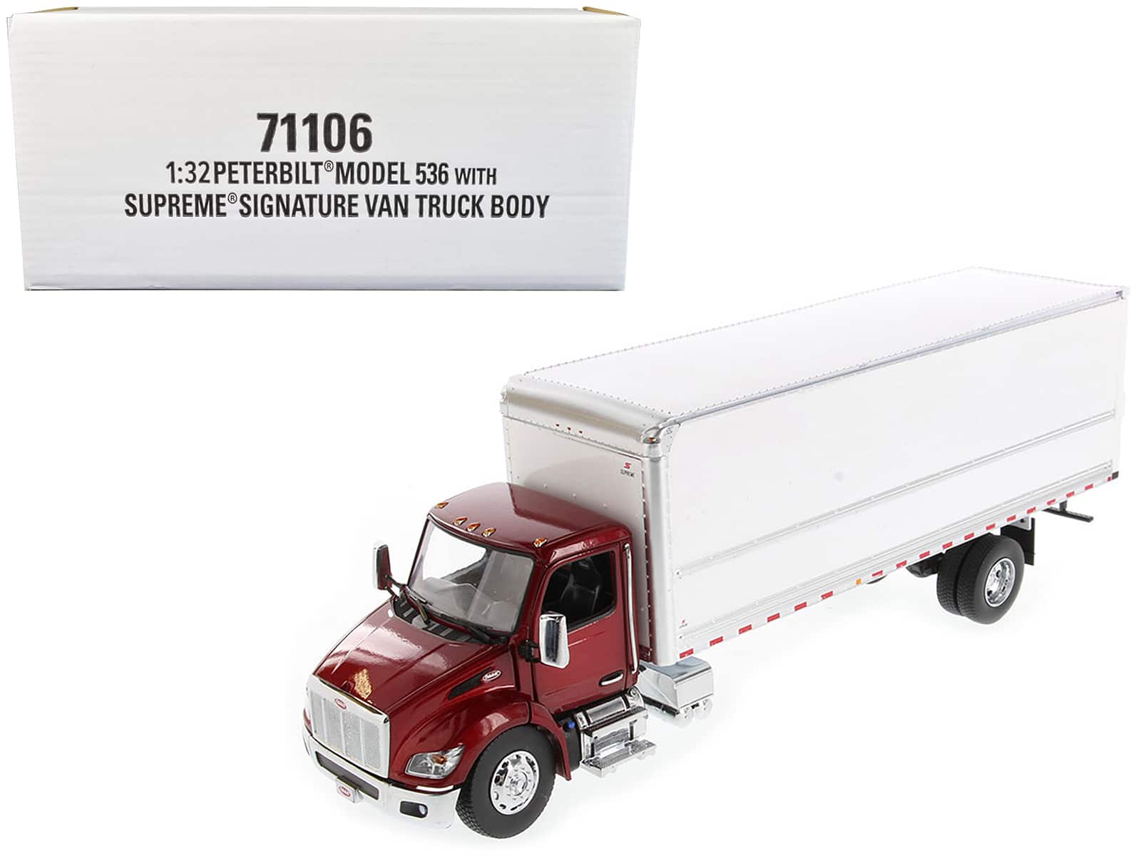 "Peterbilt 536 Truck with Supreme Signature Van Body Red Metallic ""Transport Series"" 1/32 Model by Diecast Masters" price history on PriceWatchPro