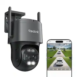 Reolink - TrackMix WiFi 4K 8MP PTZ Dual-Lens Security Camera,Auto-Track Pan&Tilt 6×Hybrid Zoom Smart Detection 2-way Audio - Gray