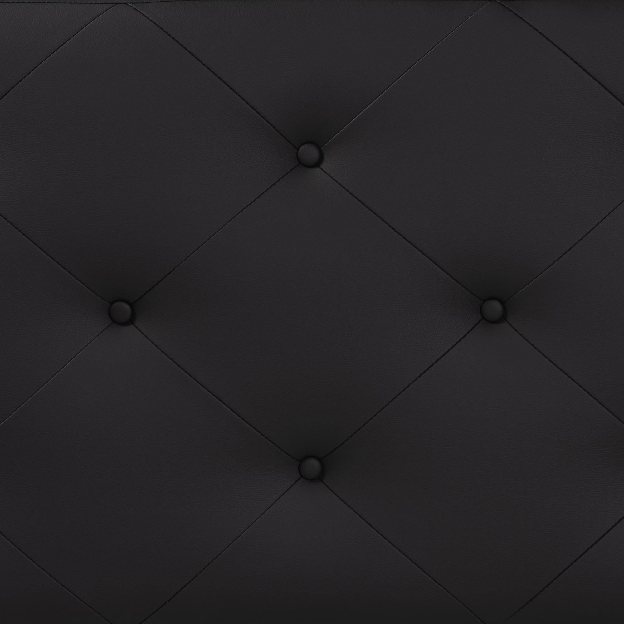 Left. Baxton Studio - Baltimore Modern and Contemporary Faux Leather Upholstered Twin Size Headboard - Black.