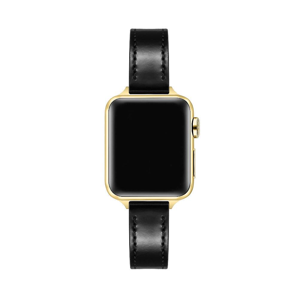 Back. Posh Tech - Carmen Patent Leather Band for Apple Watch - Black.