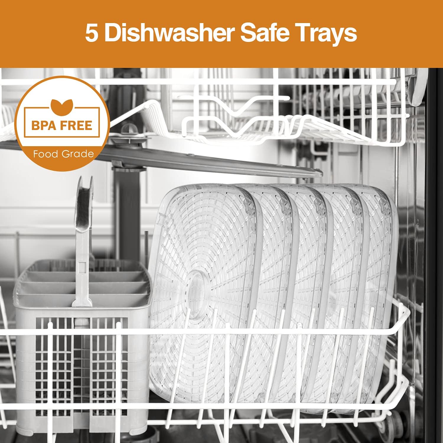 5 Dishwasher Safe Trays

BPA FREE  
Food Grade