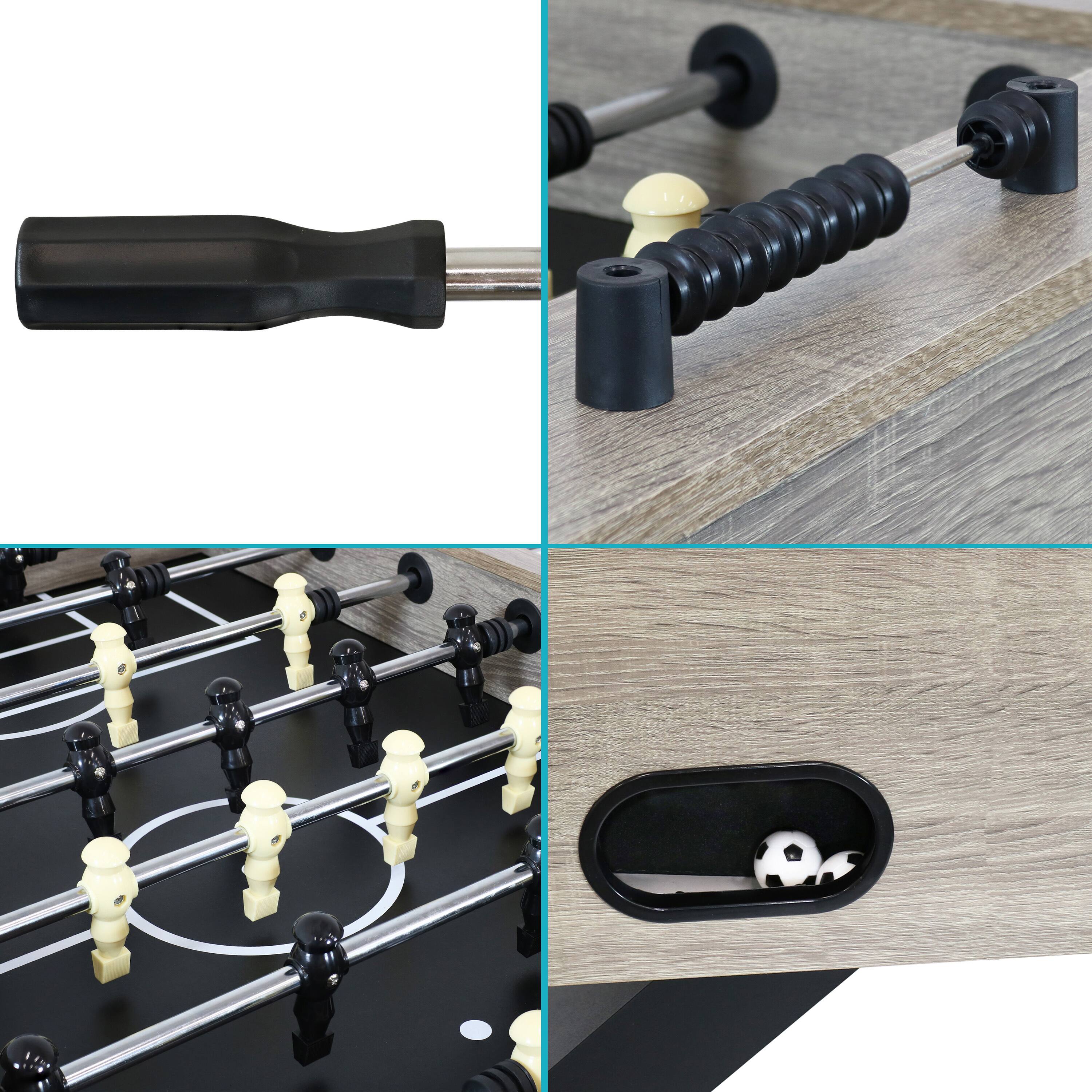 Alt View 10. Sunnydaze - Delano 54.5 in Foosball Table with Distressed Wood Look - Grey.