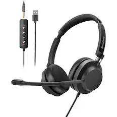 Front. Rownfusny - Rownfusny R01 USB Wired Headset With Noise-Canceling Mic.