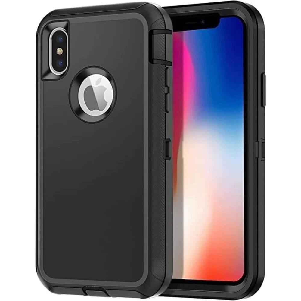 Entronix - Heavy Duty Triple-Layer Case for iPhone XS Max - Ultimate Protection - Black