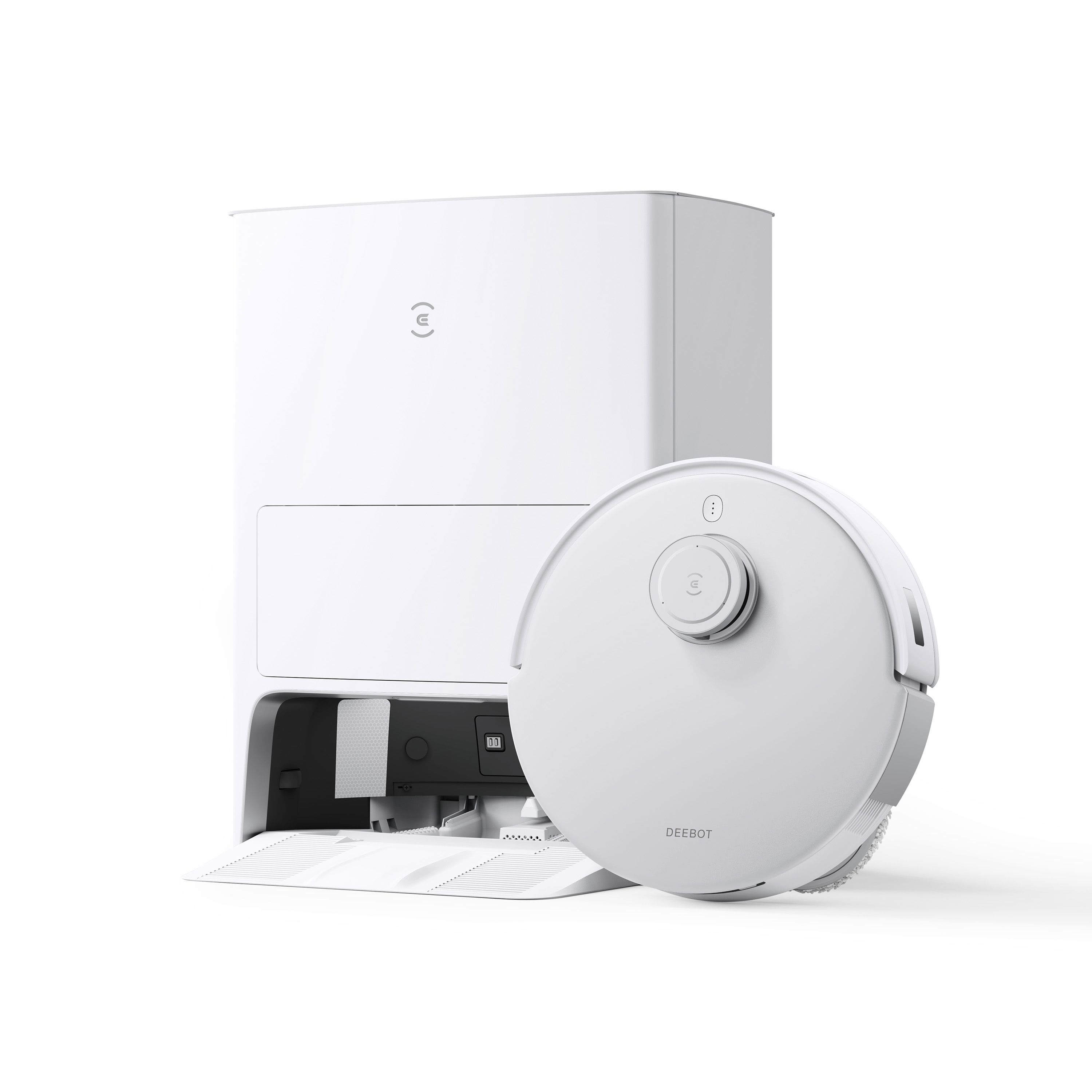 ECOVACS Robotics - DEEBOT T20 OMNI Wi-Fi Connected Robot Vacuum & Mop with Self Washing Auto Empty Station - White - Front_Zoom