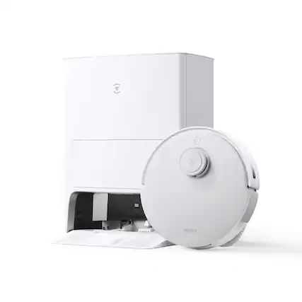 Front. ECOVACS Robotics - DEEBOT T20 OMNI Wi-Fi Connected Robot Vacuum & Mop with Self Washing Auto Empty Station - WHITE.
