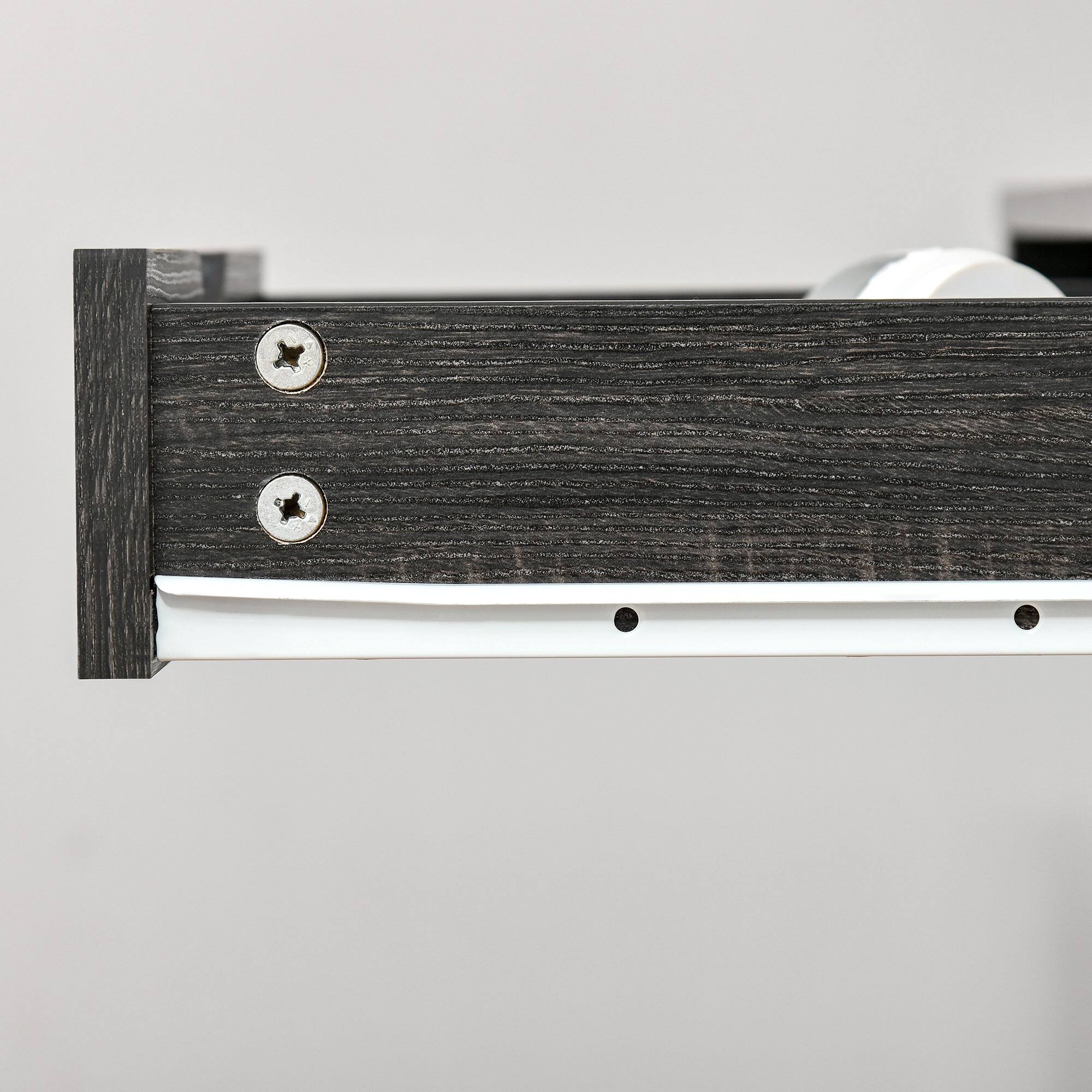 Alt View 7. Homcom - ​​Home Office Desk with A Frame for Small Spaces, Writing Table with Drawer and Storage Shelves​​ - Charcoal Gray.