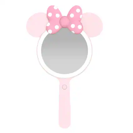 Front. Impressions Vanity Co. - Minnie Mouse Bowtiful LED Handheld Makeup Mirror - Pink.