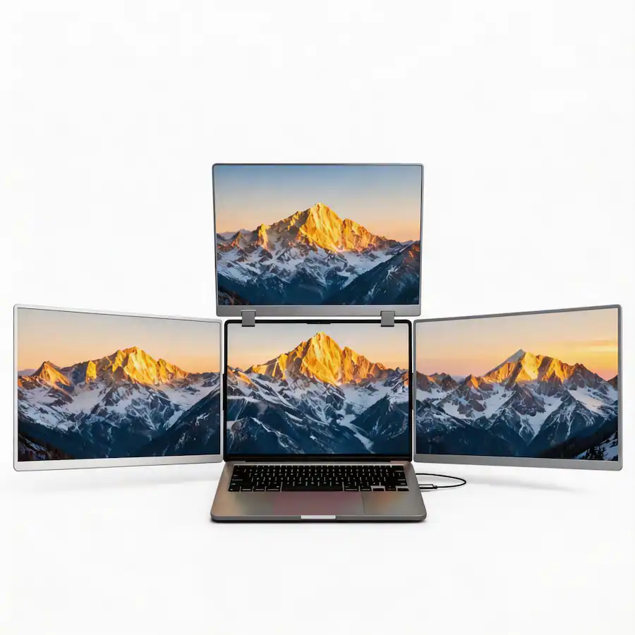 Monitor Usb Plug In INVZI MagHub Quad 14” Laptop Screen Extender – 3 Portable FHD IPS ...