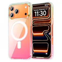 Entronix - Magnetic Phone Case for iPhone 17 Pro - Design - Holo Rainbow Clear