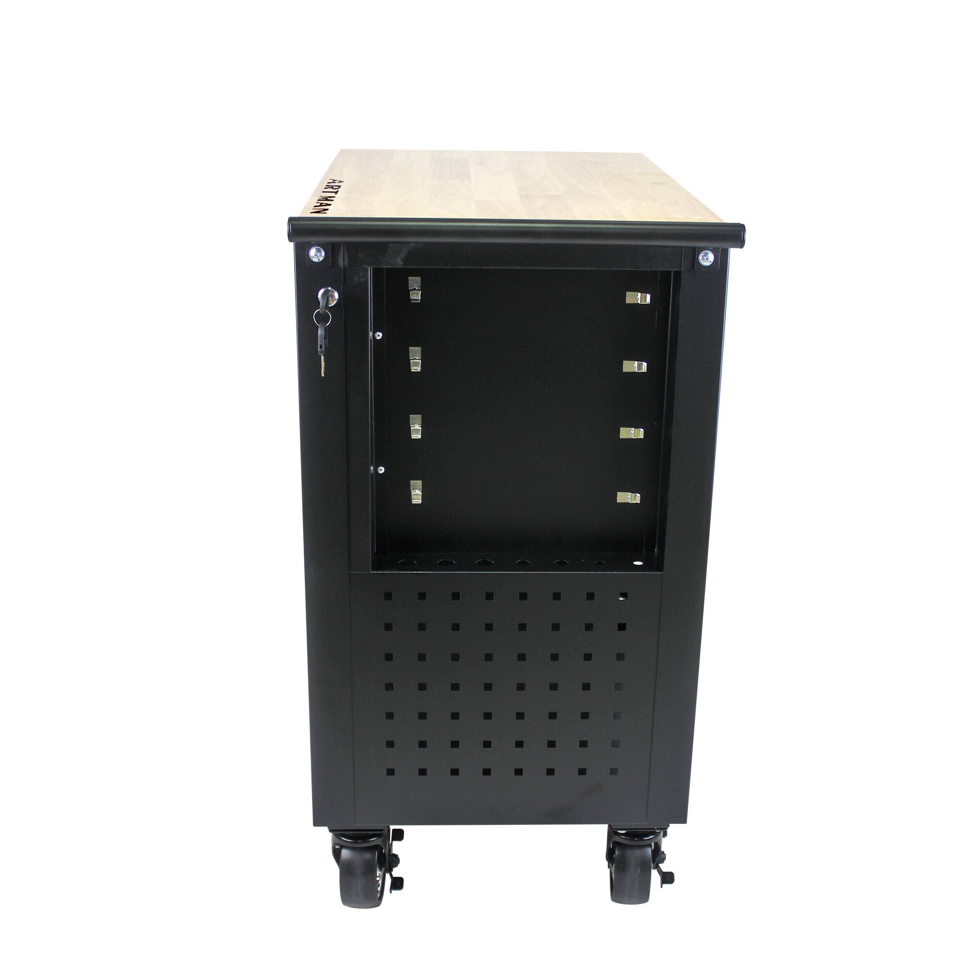 Alt View 1. LOVMOR - 4 DRAWERS MULTIFUNCTIONAL TOOL CART WITH WHEELS AND WOODEN TOP.