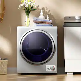 LUCKY ONE - 1.5 cu.ft Wall Mount Clothes Dryer with Stainless Steel Tub - 10 lbs Capacity Ventless - Silver