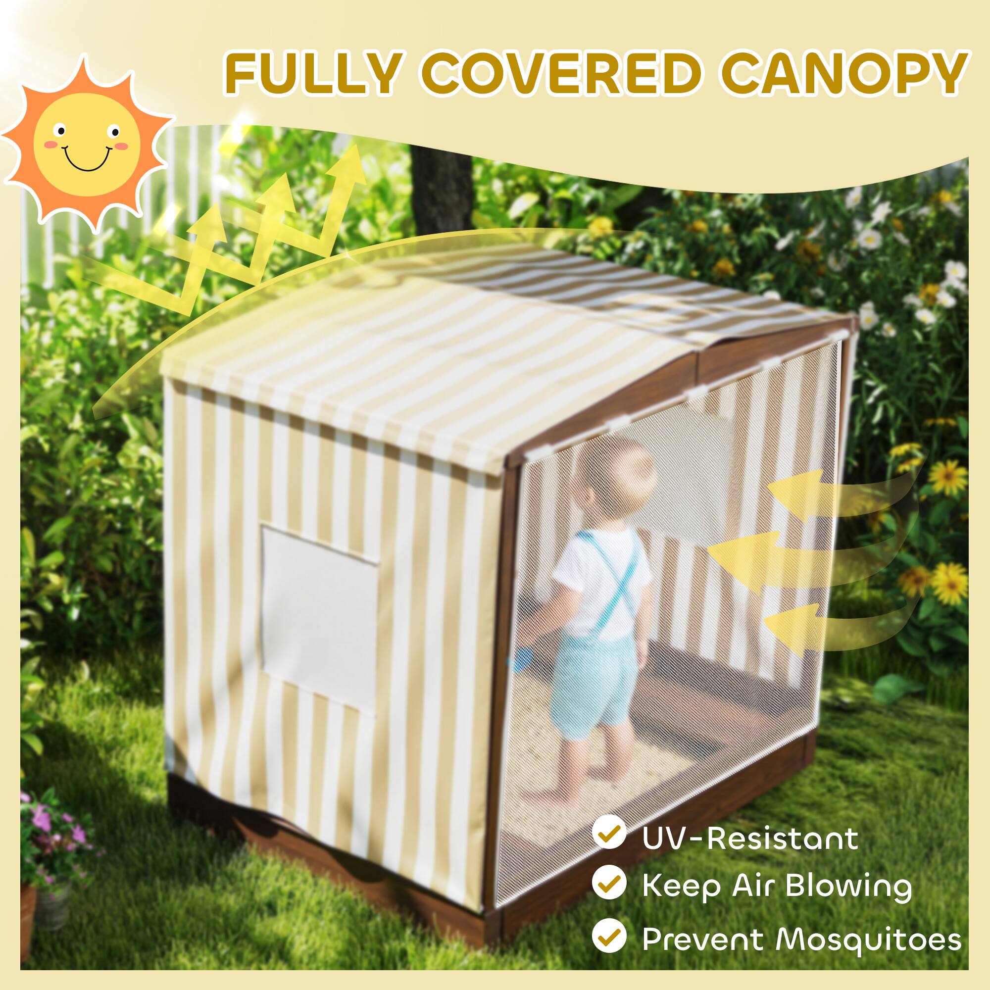 FULLY COVERED CANOPY

- UV-Resistant
- Keep Air Blowing
- Prevent Mosquitoes