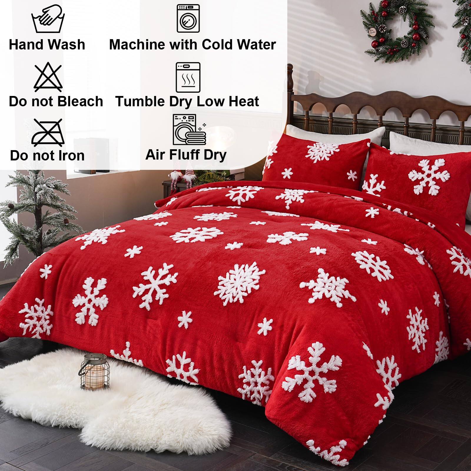 Hand Wash  
Machine with Cold Water  
Do not Bleach  
Tumble Dry Low Heat  
Do not Iron  
Air Fluff Dry