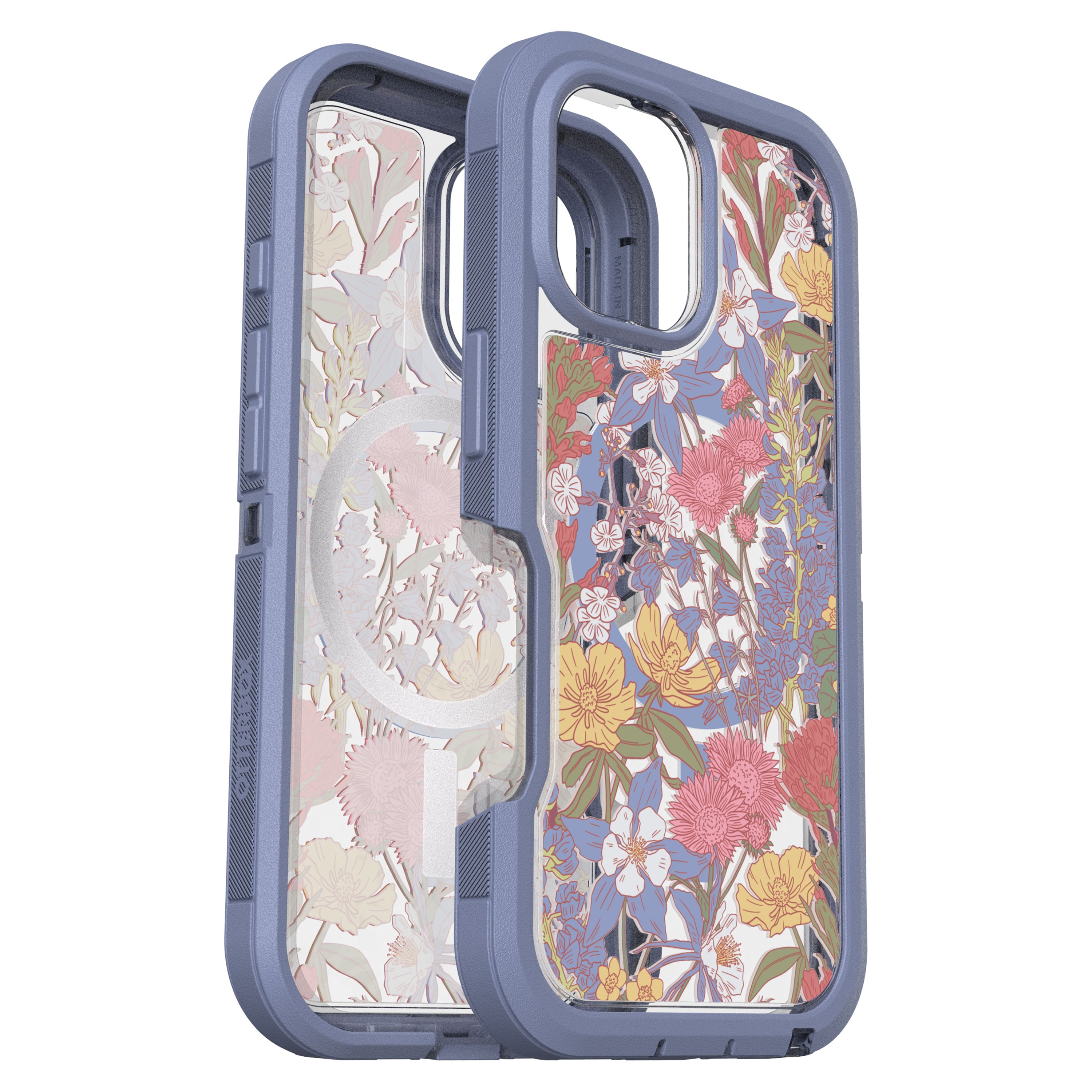 Front. OtterBox - Defender Series Pro XT Hard Shell for MagSafe for Apple iPhone 16 - Wildflowers.
